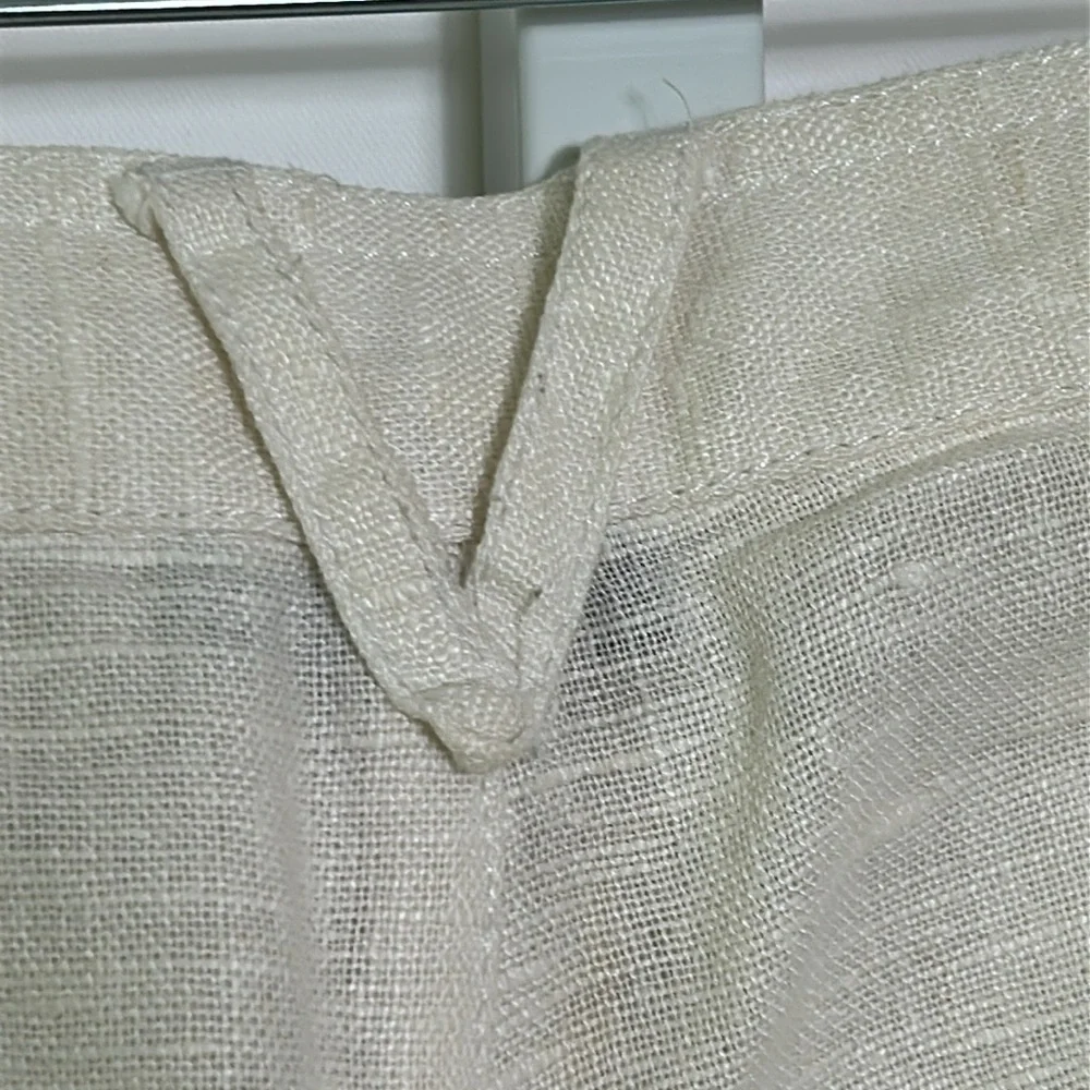 Versace Men's Size US 32 Euro 42 Made in Italy 2007 Cream Pants Linen Silk Trim